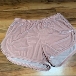 Velvet John Galt Brandy Melville Sexy Blush Pink Velvet Lisette Shorts